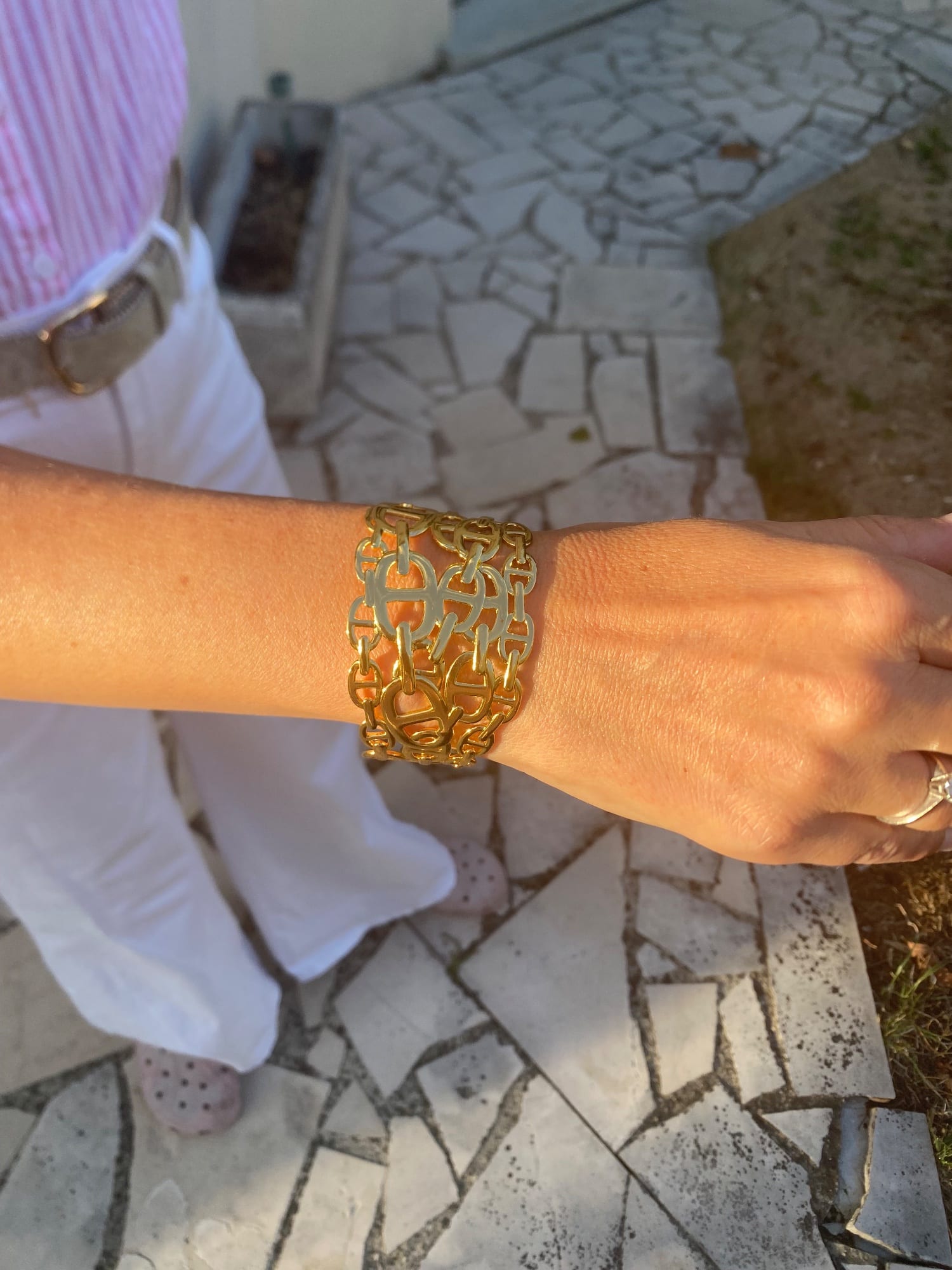 Manchette maille marine thalia